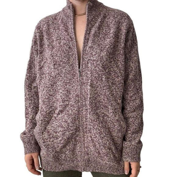 Brooks Brothers Womens Burgundy Heathered Merino Wool Blend Cardigan XL - Picture 8 of 9